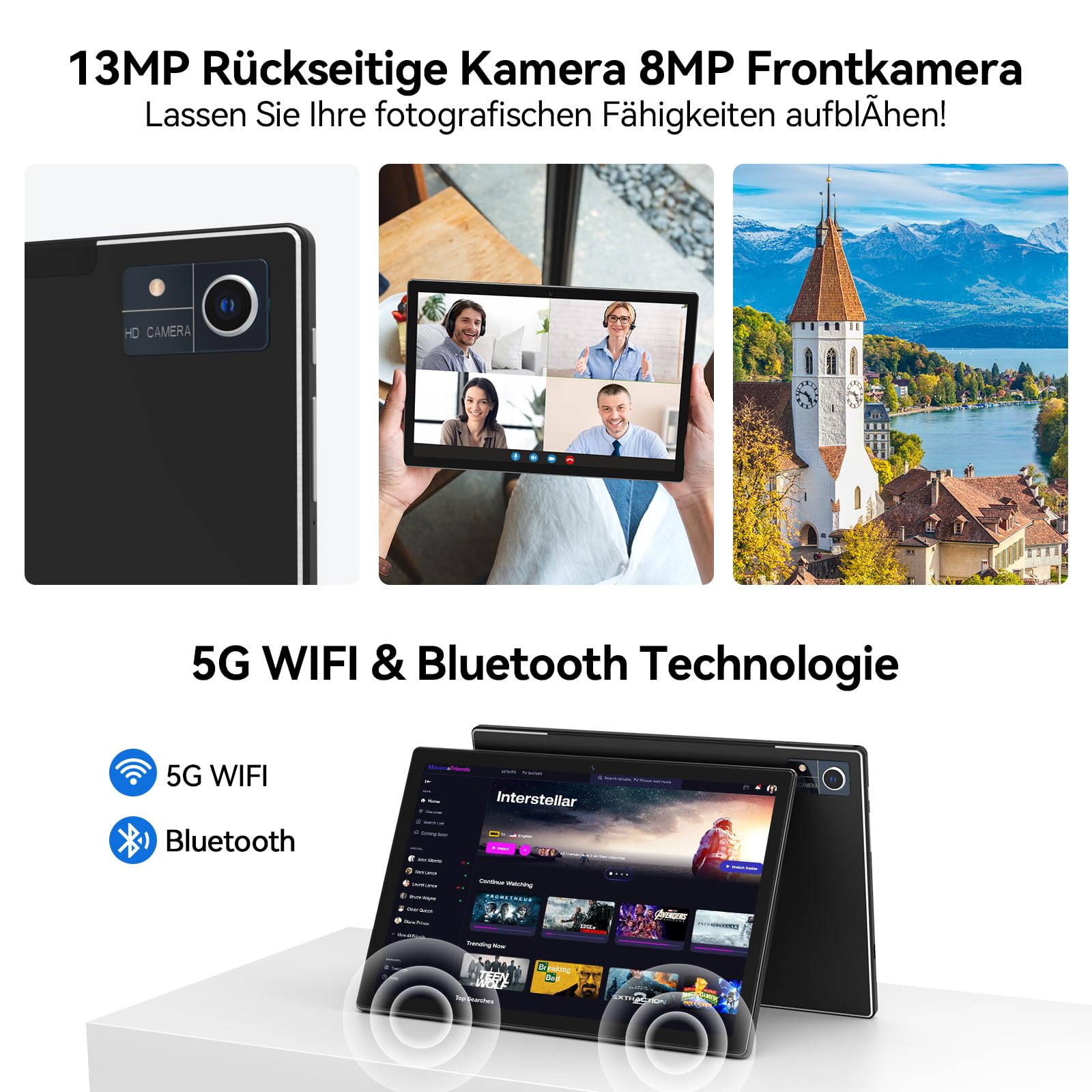FEONAL Tablet 10 pollici con 16 GB RAM + 128 GB ROM (1 TB TF)