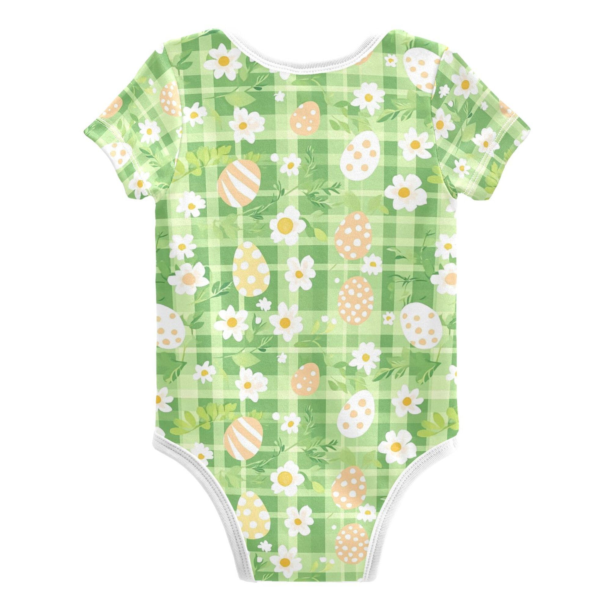 Wudan Easter Day Floral Baby Boys Outfit Button Down Cotton Girls Clothes Sets for Month Girl Presents 12M