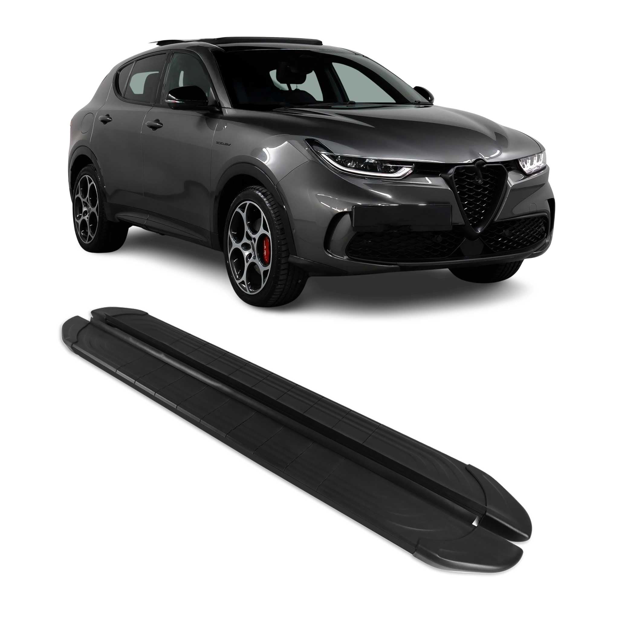 OMAC Sottoporta Laterali Pedane Laterali Compatibili con Alfa Romeo Tonale 2022-2026 Nero 2 Pz