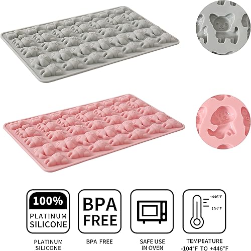 Miniatura 7 de Moldes de silicona para dulces, paquete de 3 moldes antiadherentes de grado alimenticio para perros, con 2 goteros, resistentes al calor, para hacer