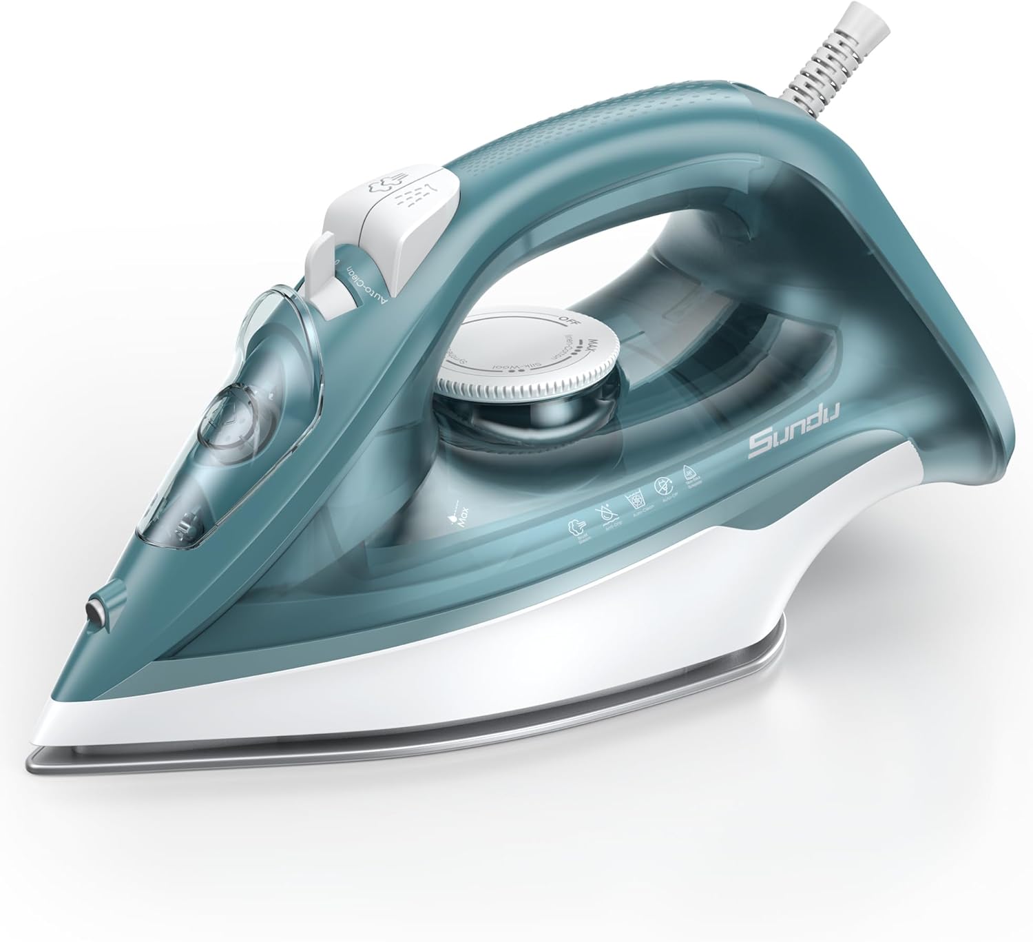Sundu 1500W Steam Iron for Clothes, Ceramic Nonstick Soleplate for Fast Smooth Gliding, Self Clean, Auto Shut Off, 11.8oz Large Water Tank, Lightweight for Home & Travel Use, Green Sundu 1500W Steam Iron for Clothes, Ceramic Nonstick Soleplate for Fast Smooth Gliding, Self Clean, Auto Shut Off, 11.8oz Large Water Tank, Lightweight for Home & Travel Use, Green