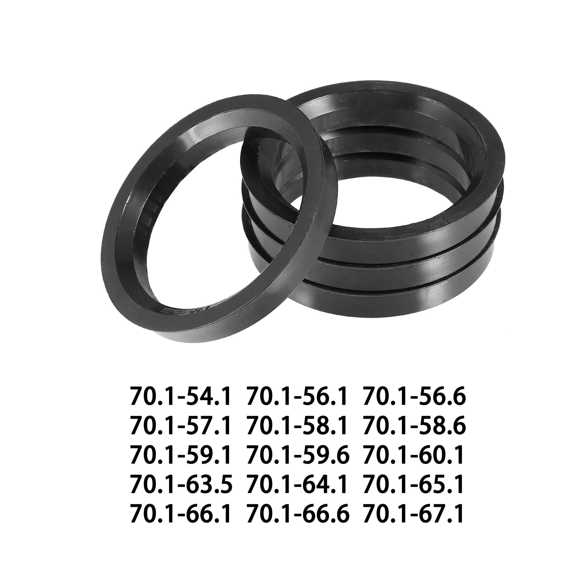Lot De 4 Anneaux Centraux Pour Roues De Voiture - Adaptateur 72,5 à 57,1 Mm En ABS Noir