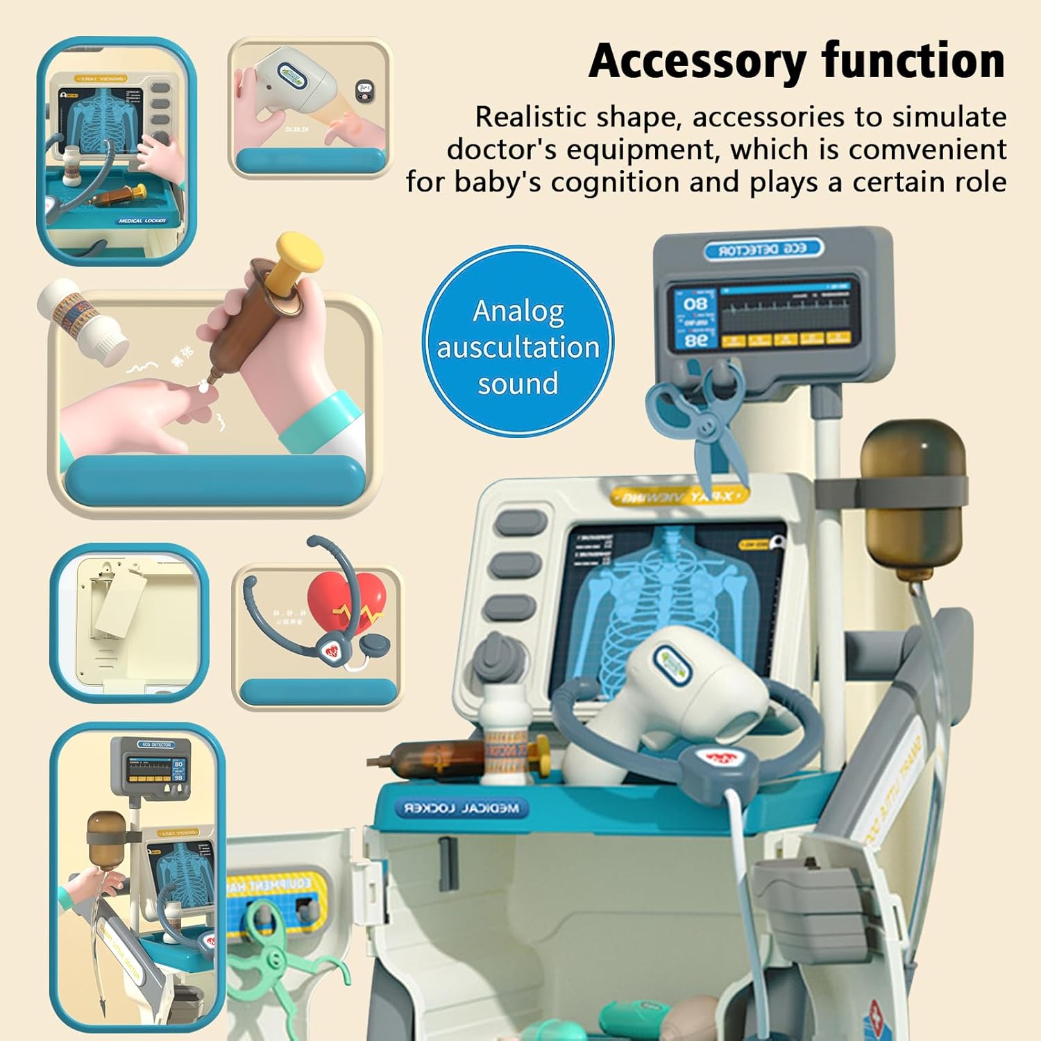 Doctor Kit 16 Accessories Pretend Medical Station Set