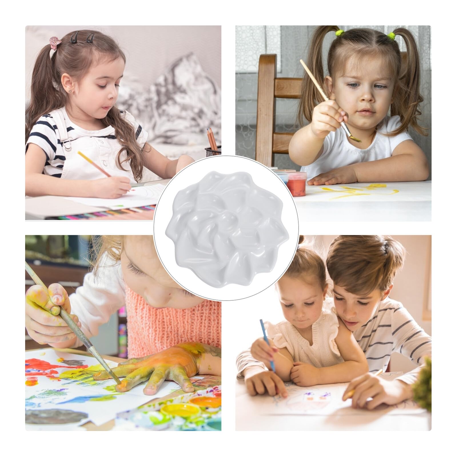 Baluue Weiße Aquarellpigmenttablett aus Imitatporzellan mit Mehrloch Design und Hoher Festigkeit für Professionelle Malerei und Aquarellmalerei Zubehör