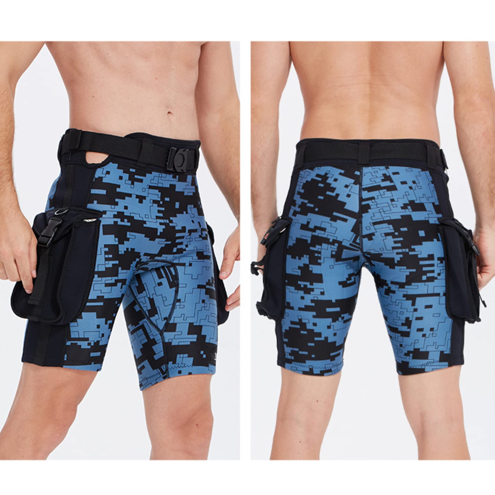 Pantaloncini da immersione mimetici in neoprene da 2,5mm, muta elastica regolabile per uomo e donna, pantaloncini per attrezzatura subacquea ispessiti,per lo snorkeling e il surf