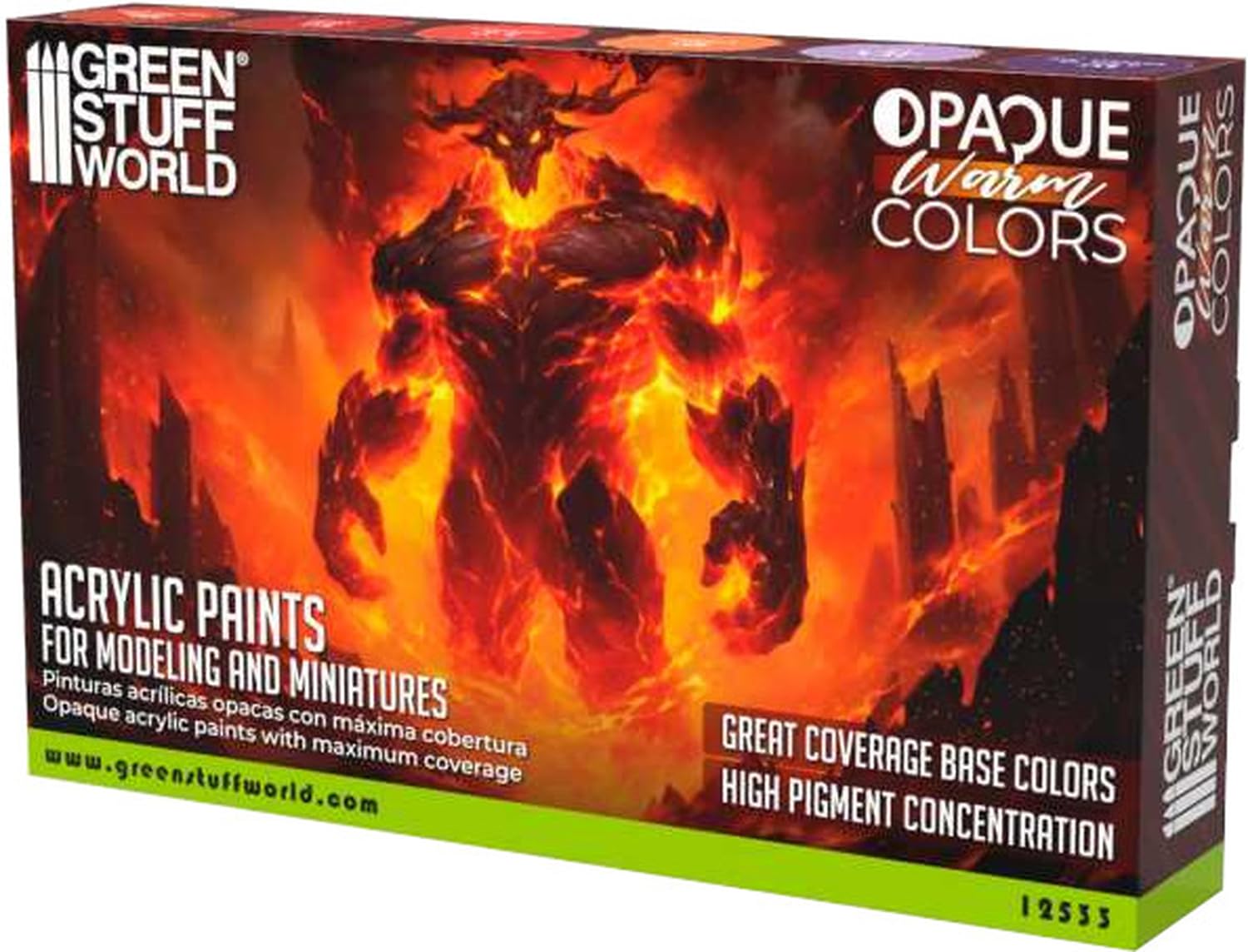 Peintures opaques et acryliques chaudes GSWC-12533 modélisme lot de 6