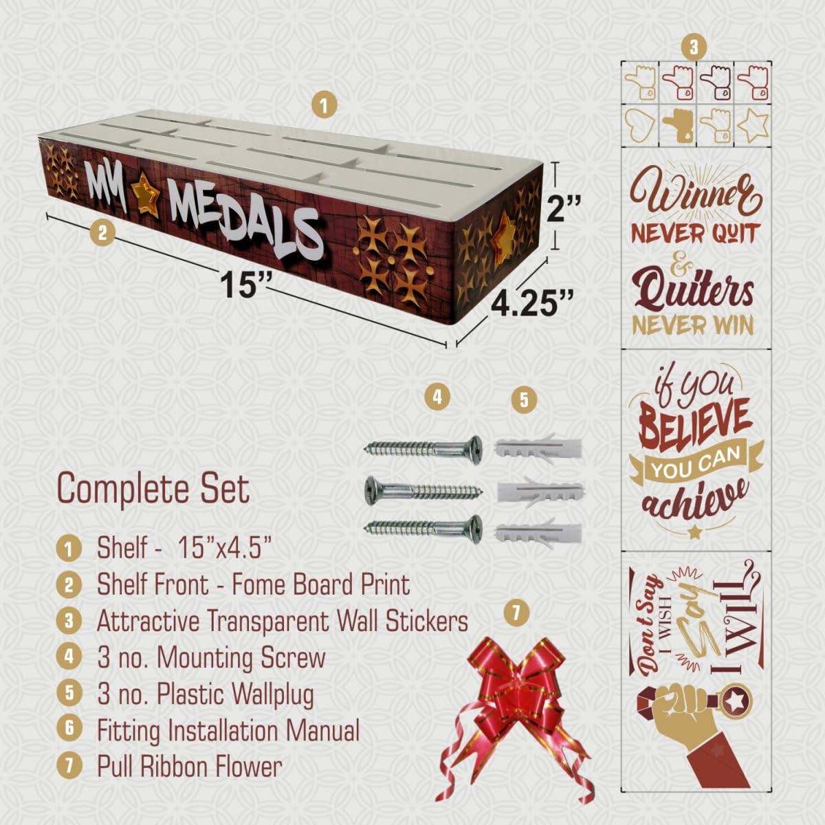 My Medals Shelf | 2 in 1 Medals & Trophy Hanger Shelf 3