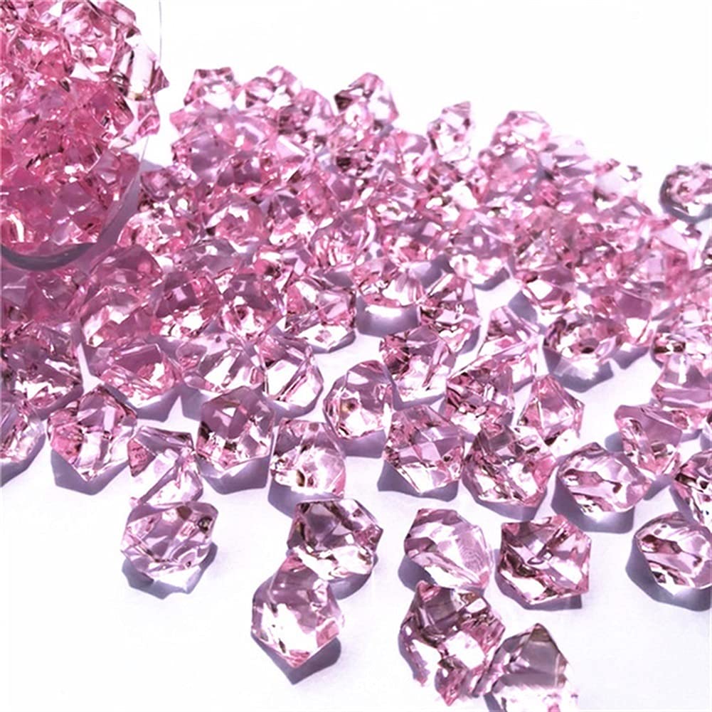 Health & Household 150pcs Colorful Acrylic Plastic Transparent Stone Crystal Rocks Vase Filler Artificial Color Fish Tank Home Wedding Decorations (Color : Light Pink)