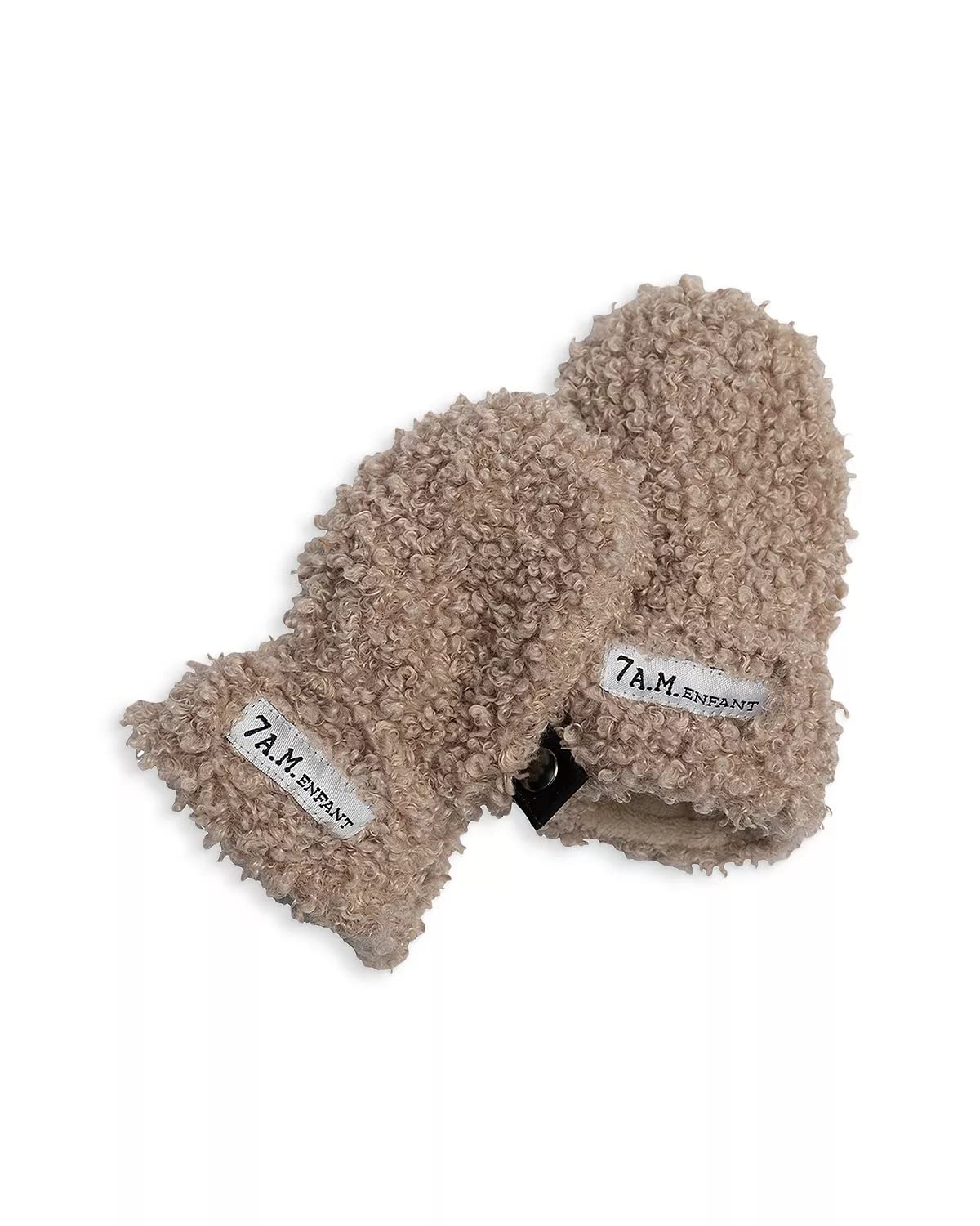 7AM Enfant Baby-Mütze und Fäustlinge-Set – vegane Unisex-Mütze und Fäustlinge mit Sherpa-Futter für Neugeborene, wasserdichtes und warmes Baby-Wintermütze und Handschuhe-Set | Benji (Teddy, 6-12M)