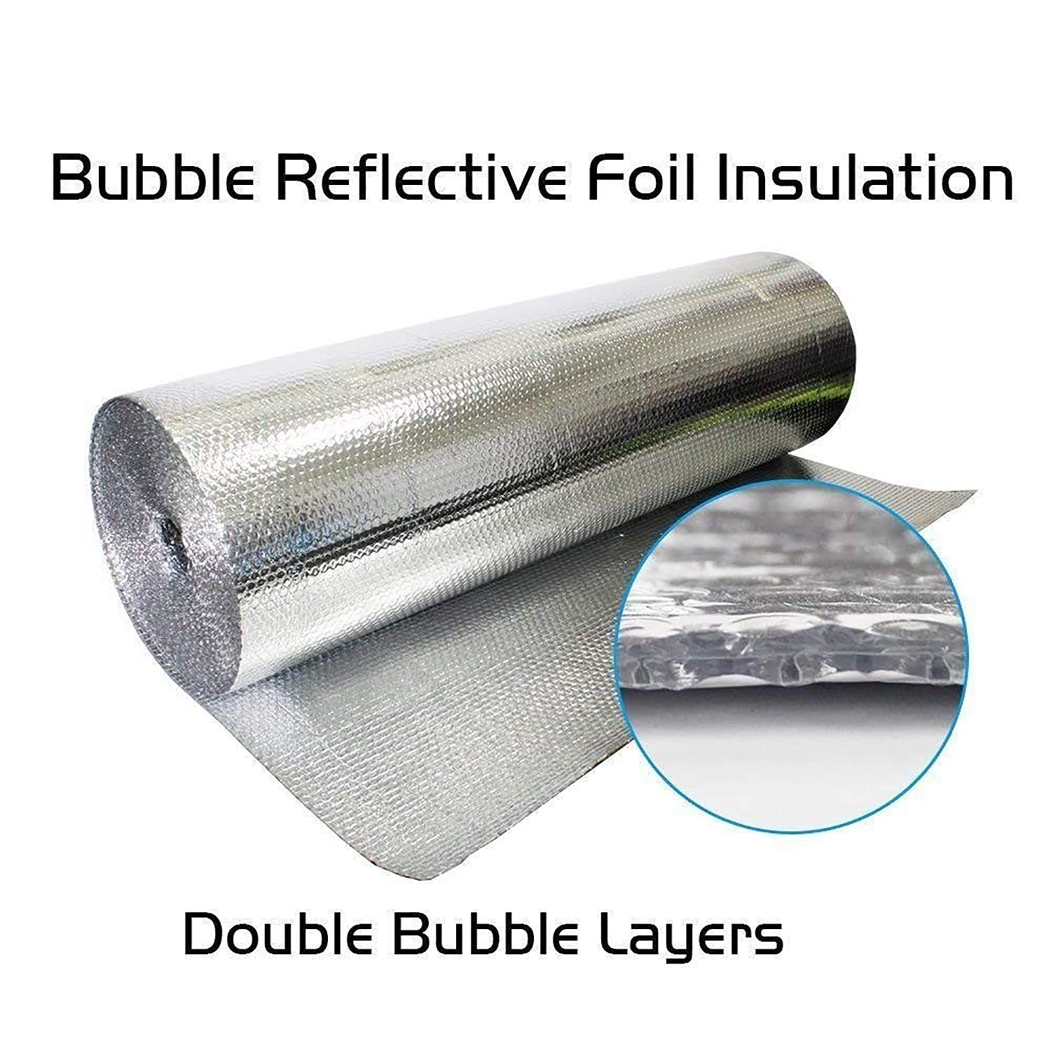Réflecteur Radiateur Isolation en Feuille à Bulles Isolation en Feuille réfléchissante à Bulles Rouleau d'isolation Thermique Barrière radiante 5 mm d'épaisseur Auto-adhésive Économisez de l'énergie