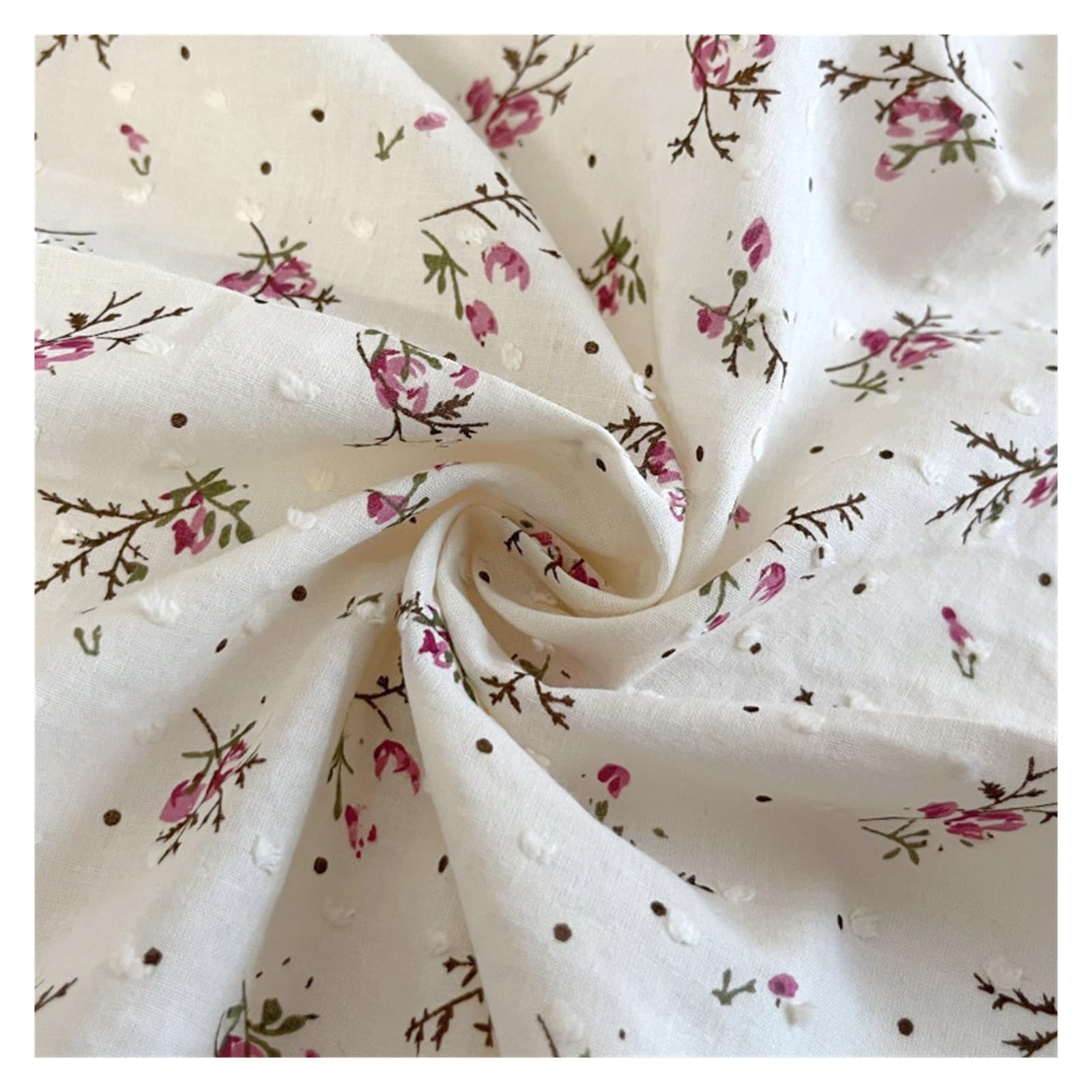 Tkanina bawełniana, 3/5/10 jardów Miękka bawełniana tkanina z nadrukiem kwiatowym Vintage Flower Patterned Sewing Material by The Yard(Apricot,145cmx1yard)