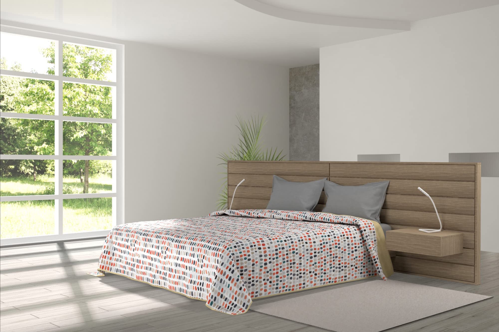 Italian Bed Linen Fantasy Edredón de Verano, Multicolor (Bosquejo), Doble Pequeño (200x200 cm/50 cm/52x82 cm)