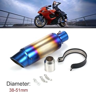 ACAGALA 38-51mm Universal Motorcycle Exhaust Pipe Tail Refit Exhaust Muffler Fit for Motorcycles ATV