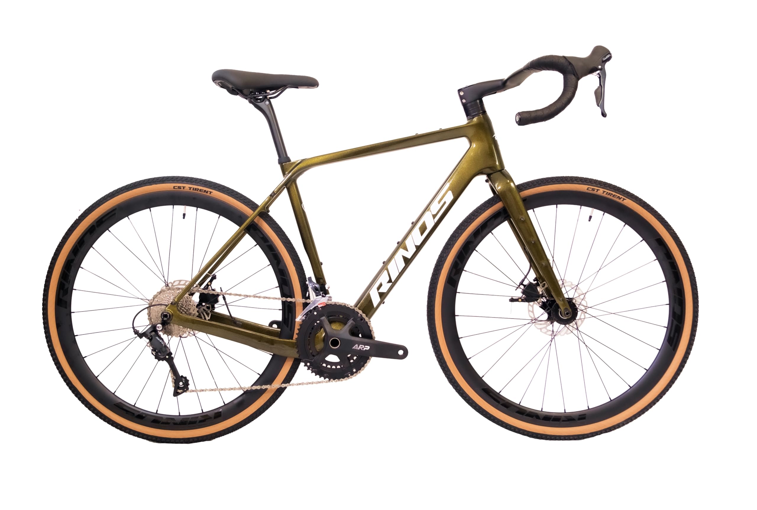 Rinos Sandman 1 Vélo Gravel Carbone – Sora 18 Vitesses, Freins à Disque, Pneus 700x40C – Ultra Léger 9,8kg – Vélo Route & Chemins Mixtes – Or/Violet