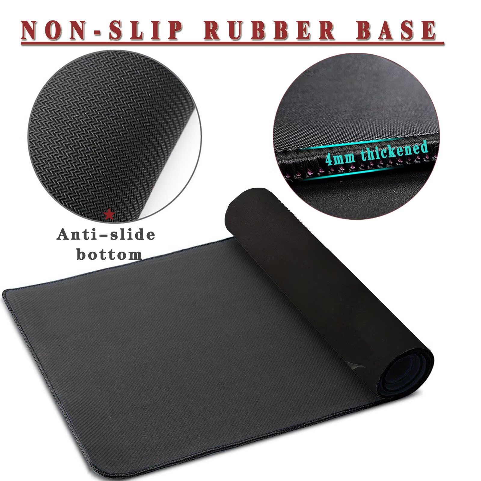 Tappetino per Mouse da Gaming, Tappetino Mouse Pad XXL Grande, Mousepad con Impermeabile e Antiscivolo, Lavabile Sottomano Copri Scrivania, Tappetini Tappeto Mouse Mat 900x500x4mm Tradition (7)