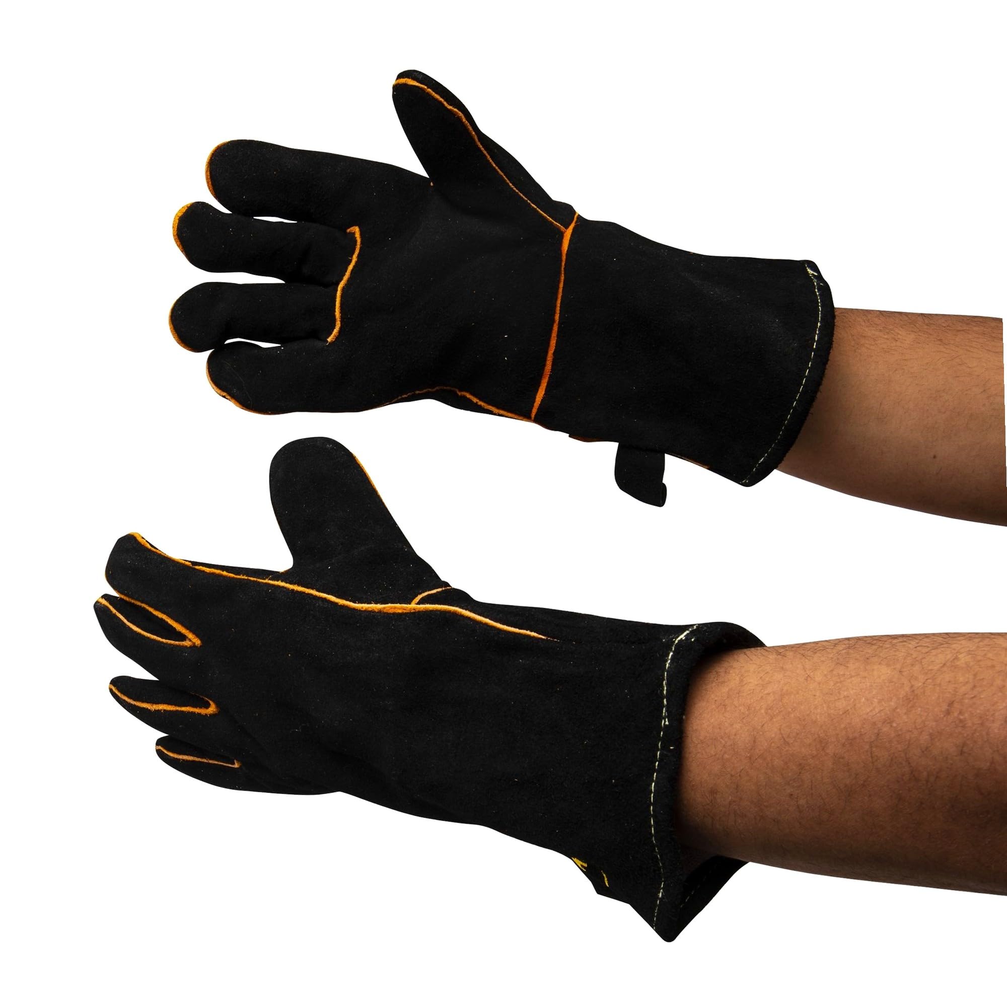 pyrofeu Paire de Gants en Cuir de Protection Anti Chaleur 320g/m2