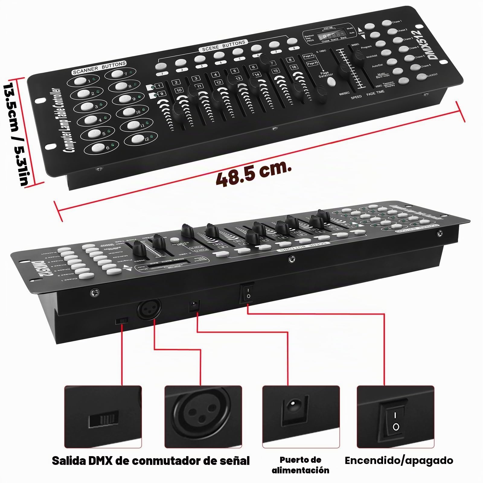 Uking 192 canales DMX512 controlador Consola 240 escenas de iluminación para etapa fiesta DJ discoteca Operator equipo