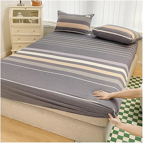 Sábana bajera ajustable 100% de algodón de punto jersey, tamaño King, con bolsillo extra profundo, sin arrugas, ultrasuave, tamaño individual XL,