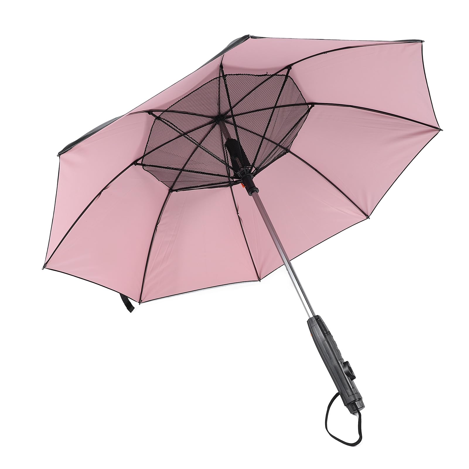 SUNGOOYUE Parasol Zamgławiający z Wentylatorem, Filtr Przeciwsłoneczny UPF 50+ z Wentylatorem Chłodzącym i mgiełką, Wykonany ze Stopu Aluminium i Włókna Szklanego, z