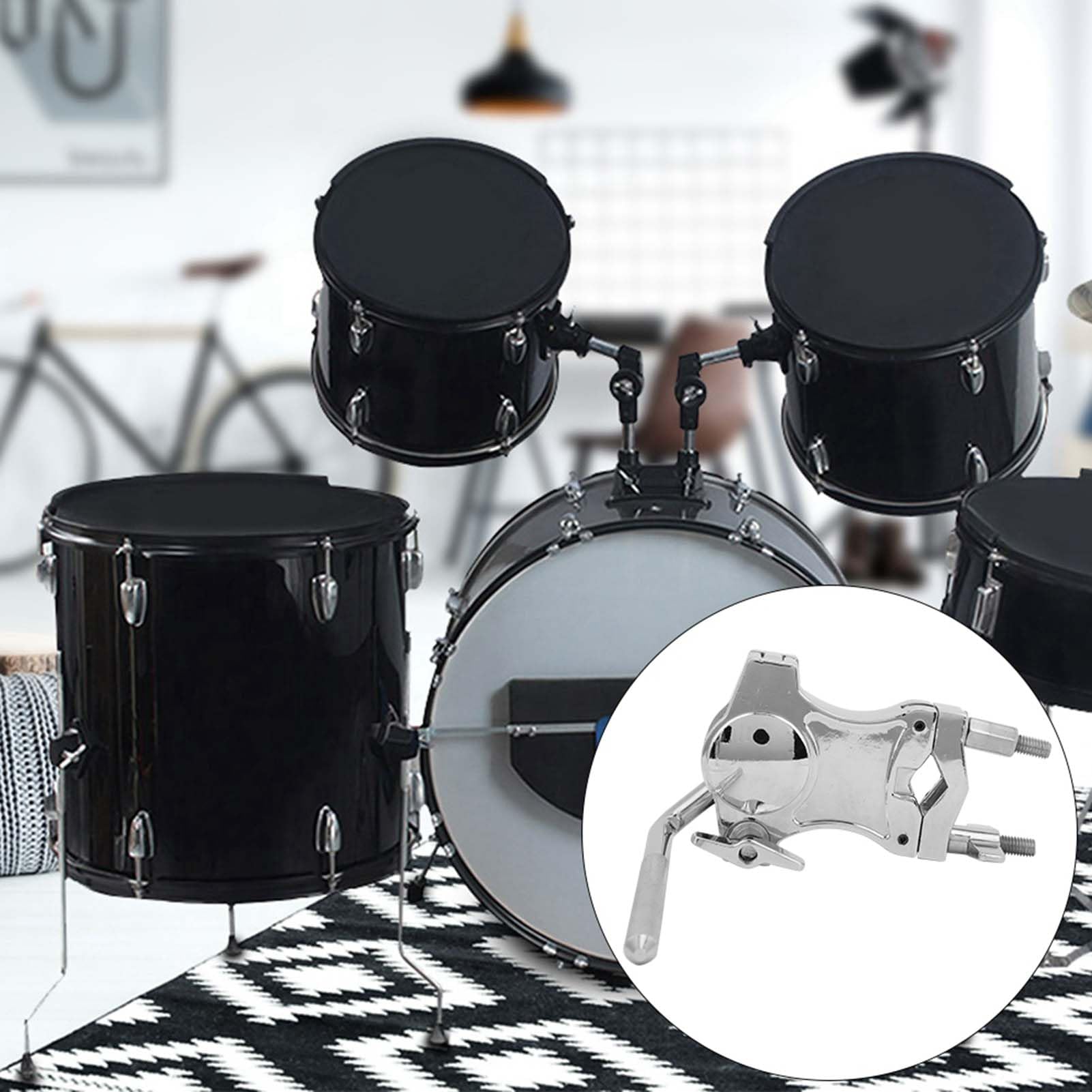 Clip de Cloche réglable Support d'extension de Tambour Support de Connexion Pince Accessoires de Percussion pour Batteur,Accessoires De Jeu