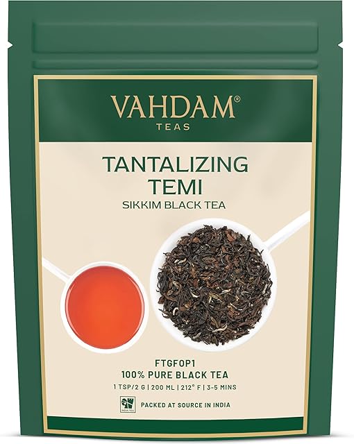 VAHDAM, Tantalizing Temi Sikkim Black Tea, (120+ Cups) 255g | 100% Pure Black Tea Leaves | Assam Tea | Robust, Rich & FLAVORY Black Tea Loose Leaf | Brew as Hot, Iced, Latte or Kombhucha Tea