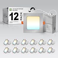 Vista 14 de ASD Iluminación empotrable cuadrada LED ultrafina de 3 pulgadas, bronce aceitado con 5 temperaturas de color, regulable, clasificación IC, brillo
