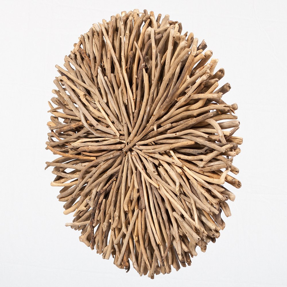 LEBENSwohnART Wand-Deko-Objekt BULAT Natural Ø ca. 70cm Treibholz Kreis Äste Wandbild Wanddeko