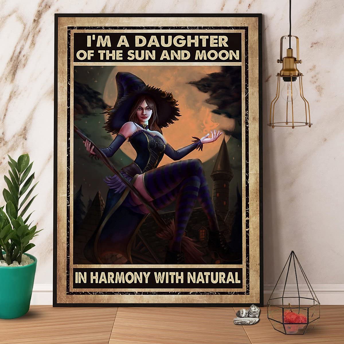 HOUVSSEN Metal Sign Skull Butterfly Stay Wild Moon Child Poster Matte Canvas Wall Art Decor Halloween Poster Tin Sign Home Decoration 8x12inch