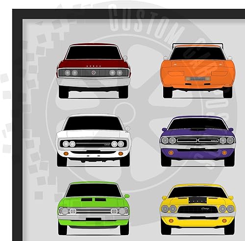 Vista 27 de Handmade Poster compatible with Dodge Charger Generations and Print of Dodge Charger - Multi, 11x14" Metallic Print (Unframed) - Gift for Car 3A.