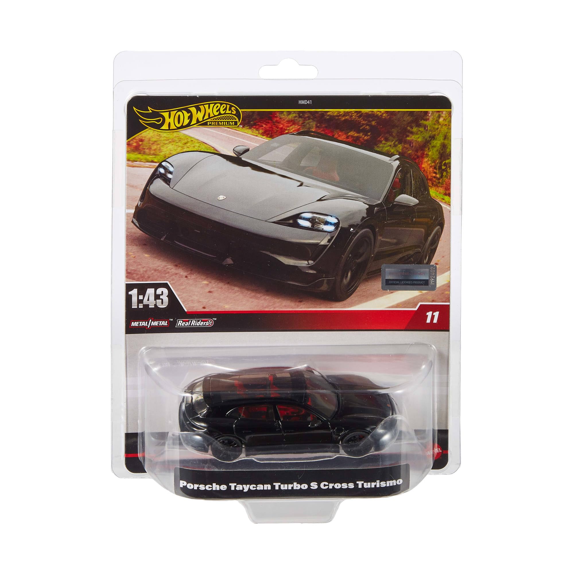 Hot Wheels Premium Porsche Taycan Turbo S Cross Turismo , 1:43rd Scale Vehicle, Officially Licensed Replicas for Adult Collectors, Real Riders Tires, Metal/Metal Body & Chassis, HWT10