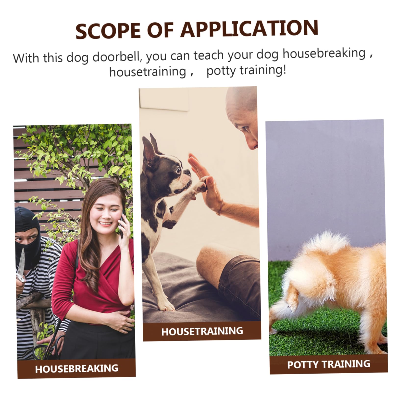 HANABASS Puppy Training Aid Dog Door Bell Pet Bell Wall Mountable Perfect for Housetraining