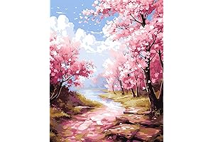 Paint by Number for Adults & Kids: Cherry Blossom Elegance