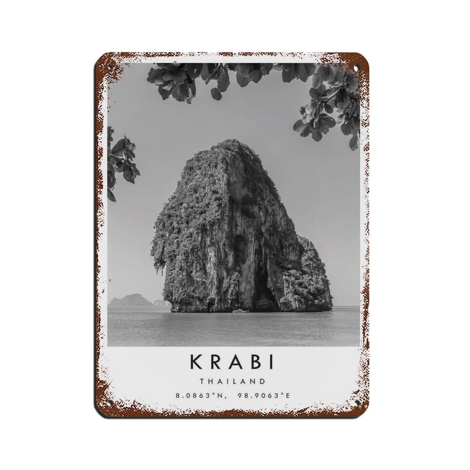 Krabi Travel, Phuket Poster Tin Sign Vintage Metal Pub Club Cafe Bar Home Wall Art Decoration Poster Retro 12x16inch(30x40cm)