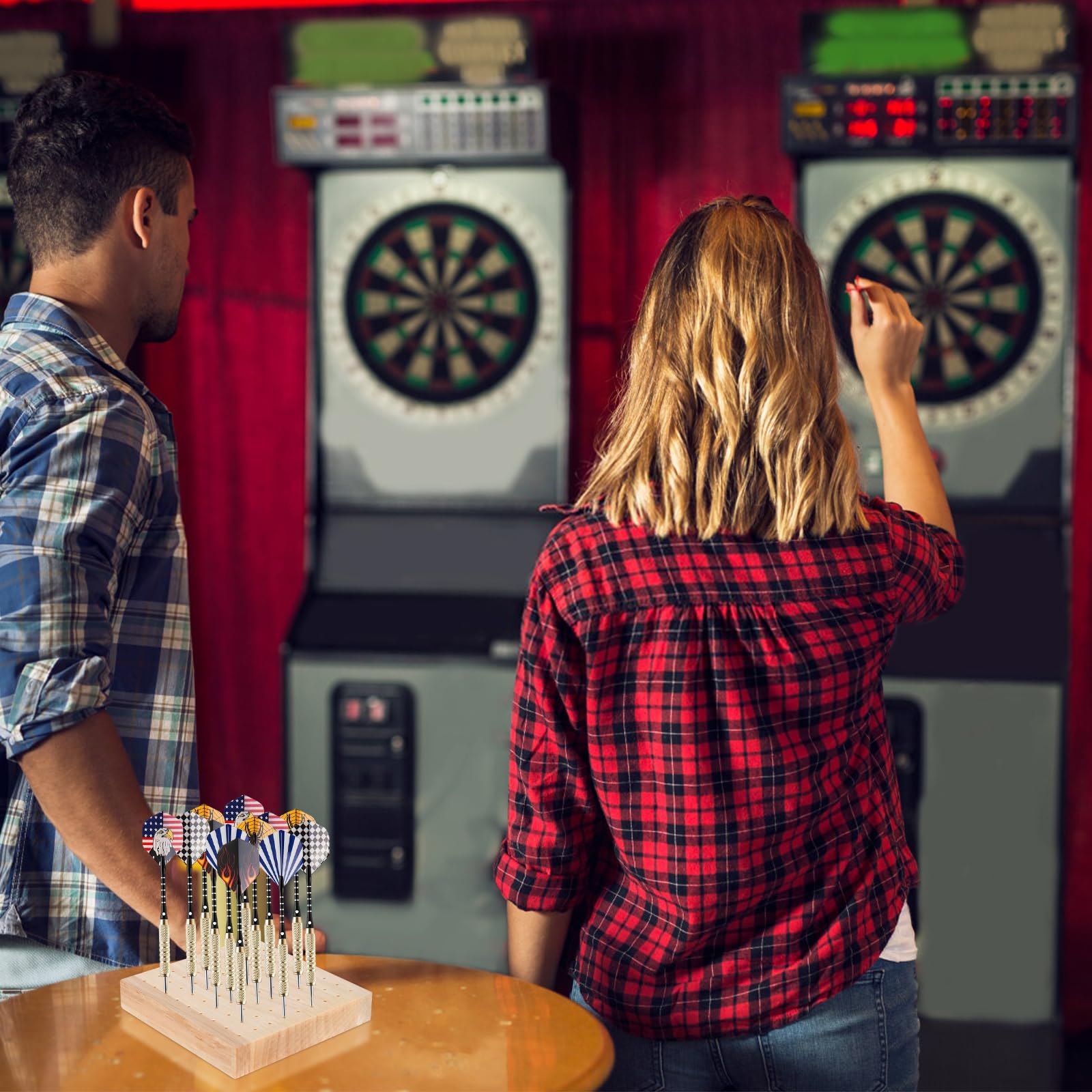 2 Stück Darthalter Holz Dartpfeile Halterung, Dekoration Dartpfeilhalter, Dart Ständer für Aufbewahrung von Steeldarts und Softdarts,Dart Zubehör