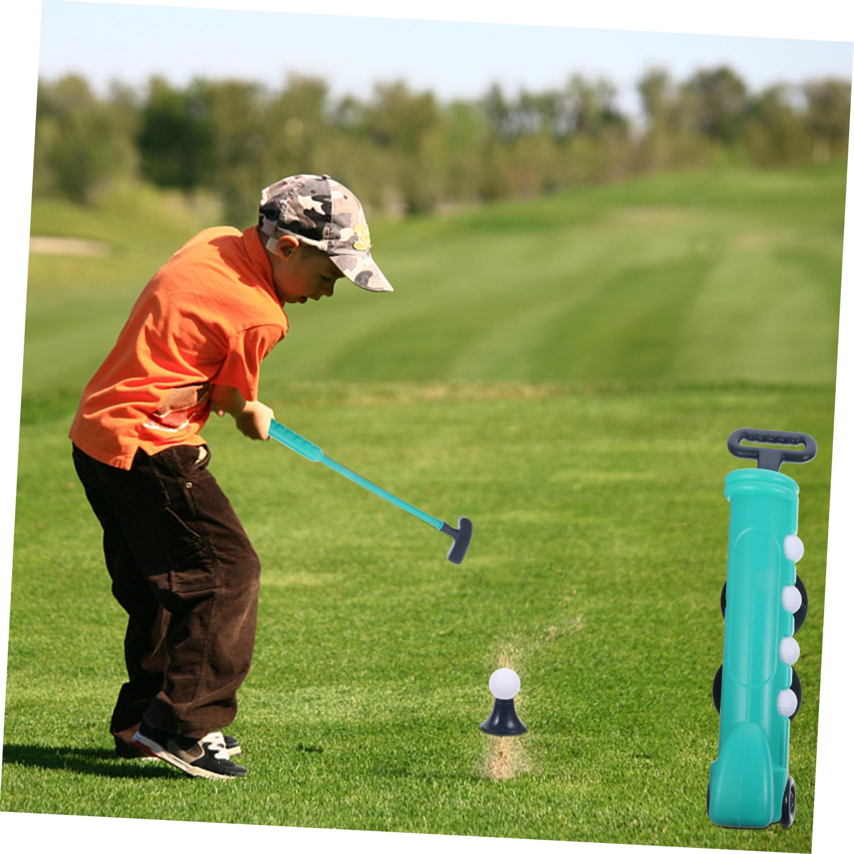 Set Golf per Bambini Blu in Plastica, Gioco Outdoor Sportivo | Esercizio e Coordinazione Occhio-mano, per Bambini e Ragazzi, per Attività All'aperto