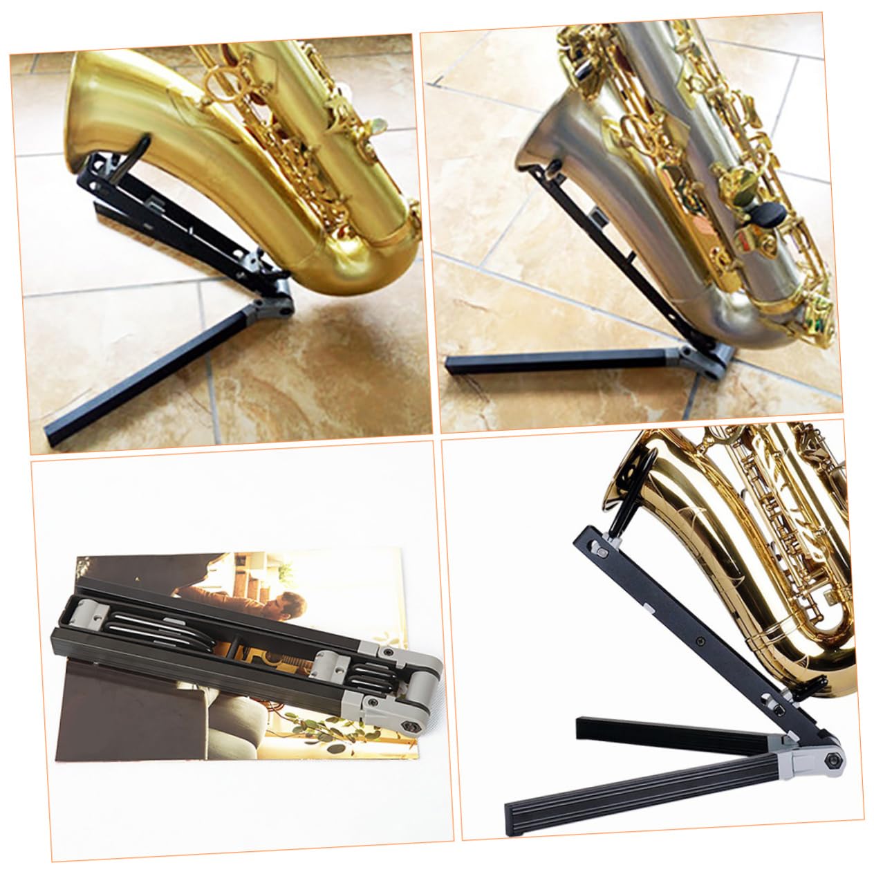 Per Sax Pieghevole e Portatile Stand Per Saxofono e Stabile Per Conservazione e Esibizioni Per Sax Contralto e Tenore