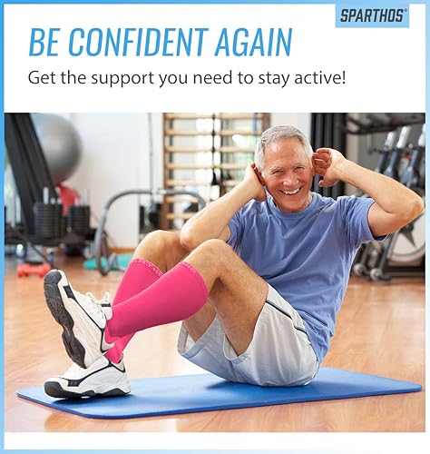 Miniatura 6 de Sparthos Calcetines de compresión (20-30 mmHg)  Calcetines altos hasta la rodilla para deportes, correr, viajes, apoyo médico, embarazo, lactancia
