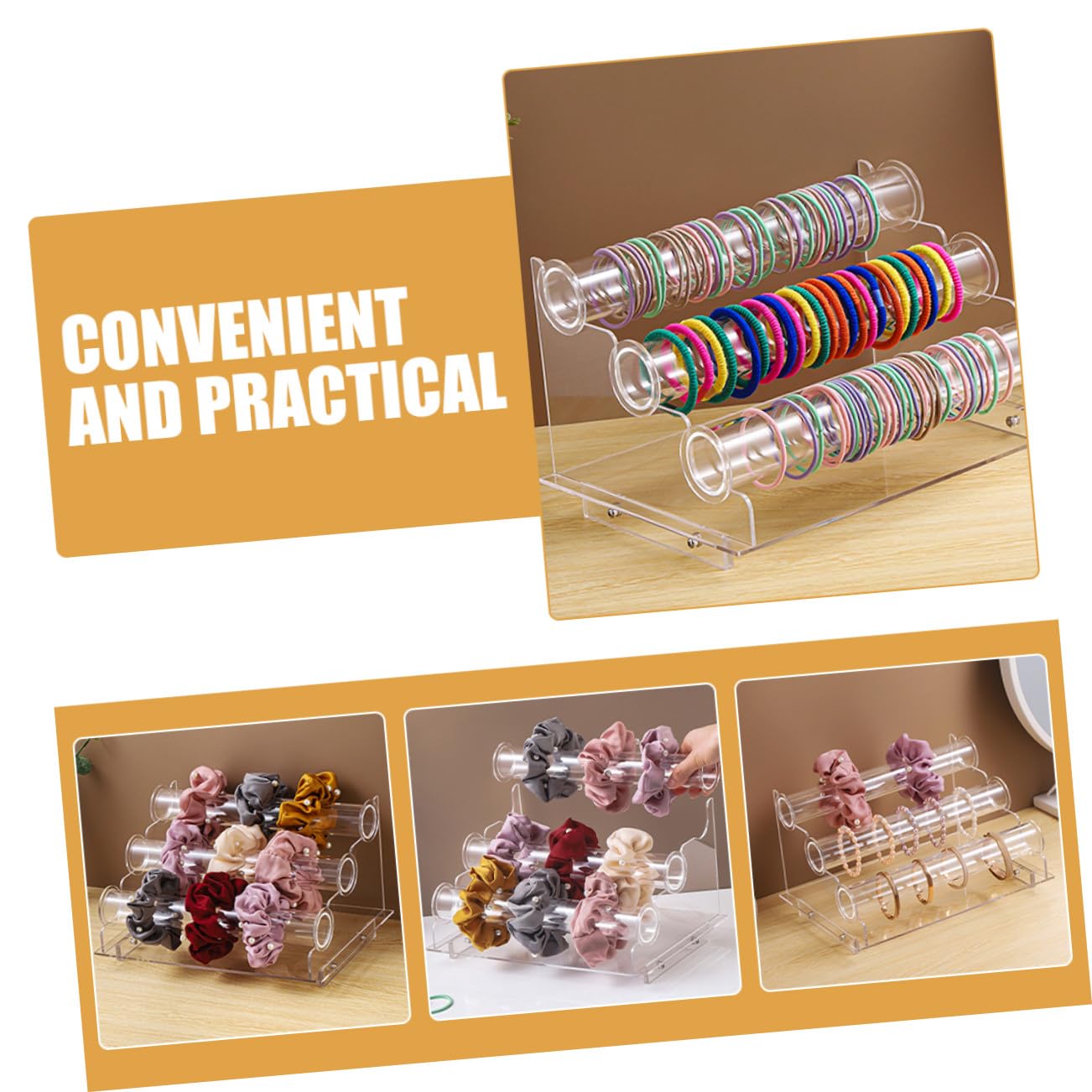 Gatuida Acryl Schmuckorganizer 3-stufig für Armbänder und Haarbänder