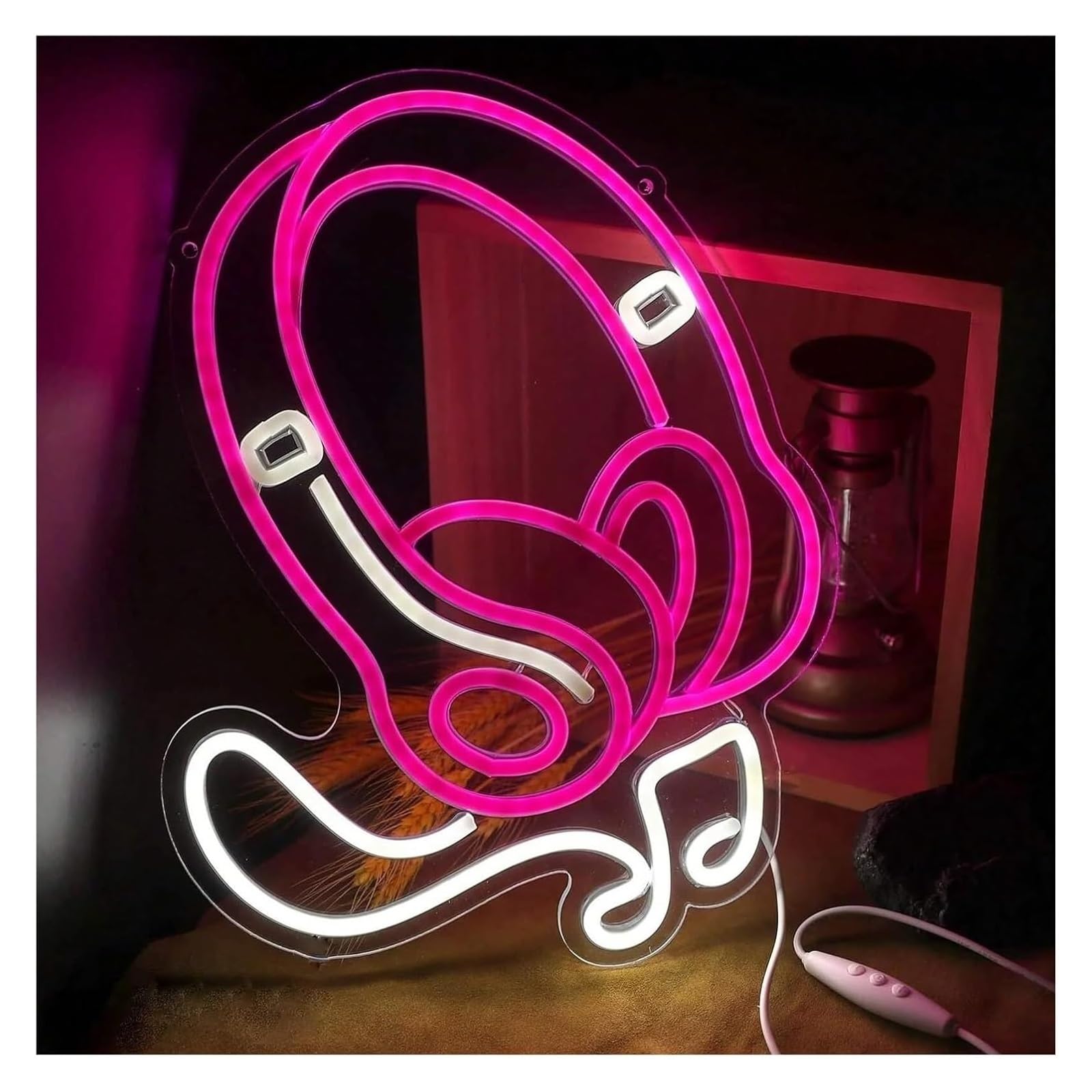Ideas creativas para regalos con letreros de neón Para estudio de música con letrero neón, auriculares para decoración pared