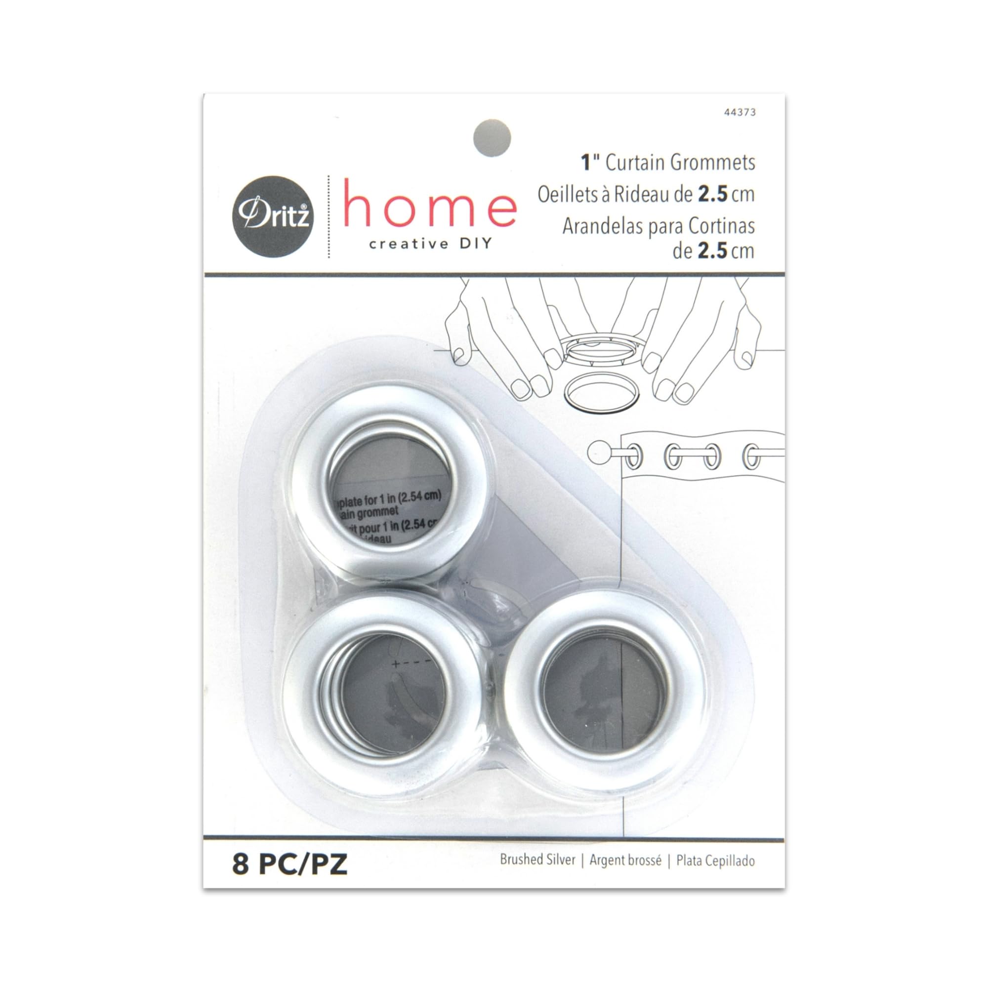 Dritz 2,5 cm, nikel perde halkaları, 1, 8 adet