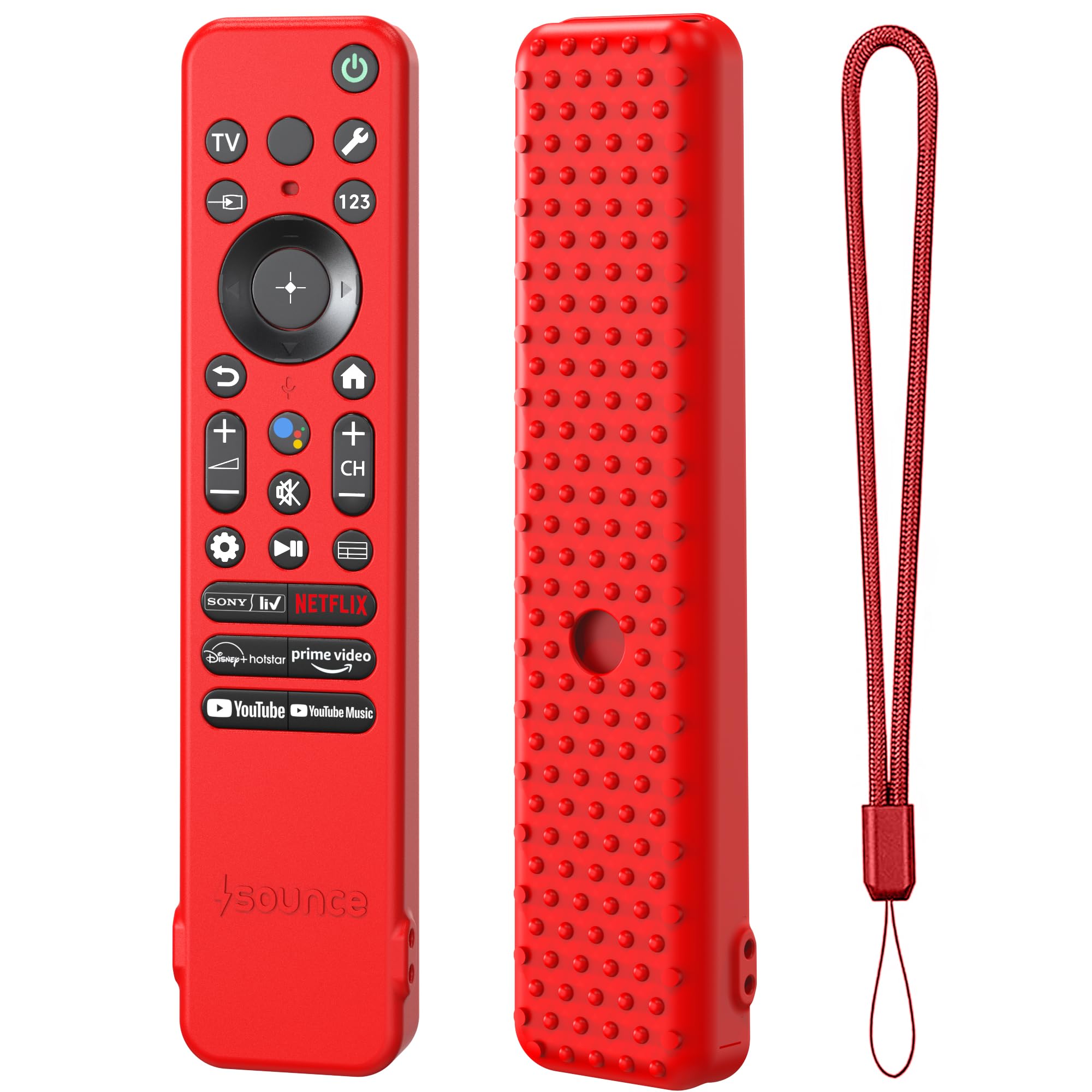 Sounce Silicone Remote Cover Compatible with Sony Bravia Smart TV 2023 RMF-TX910U – Shockproof Protective Case with Anti-Slip Texture, Precision Fit (Red) [Remote Not Included]-image-41