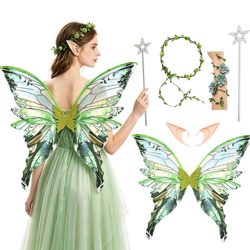 Mineup Fairy Wings, 5PCS Angel Costume Accessories, Butterfly Wings Adults — image 1