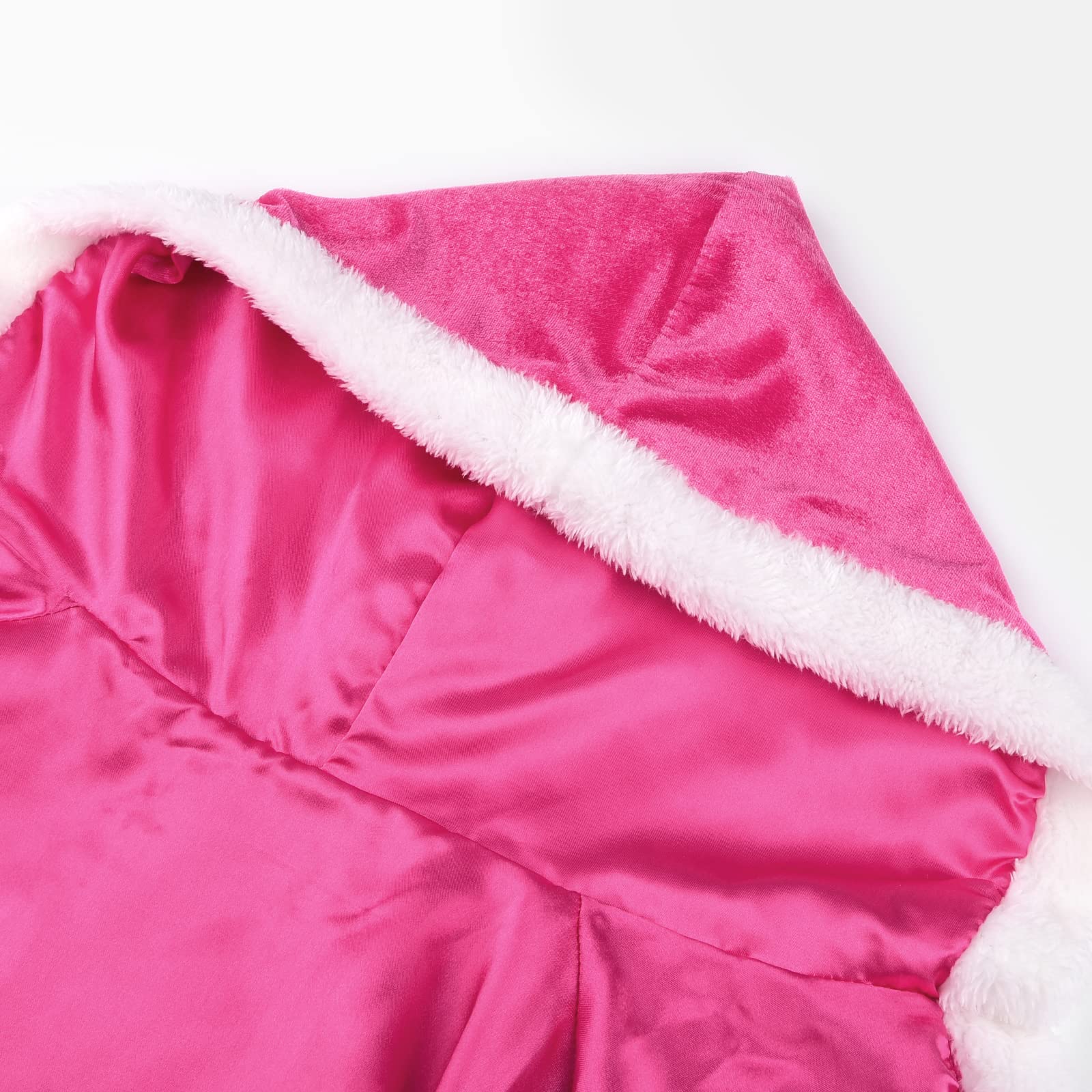JerrisApparel Girl Cape Wedding Cloak Dress Coat Matching Snow Princess Costume (150, Rose) - Image 4
