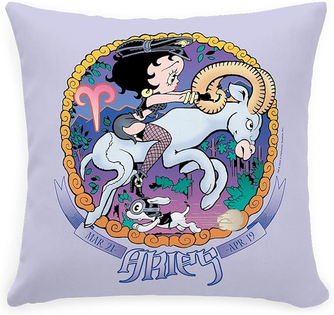 CafePress Betty Boop Zodiac Sign Aries Square Pillow, Decorative Accent Pillow Woven