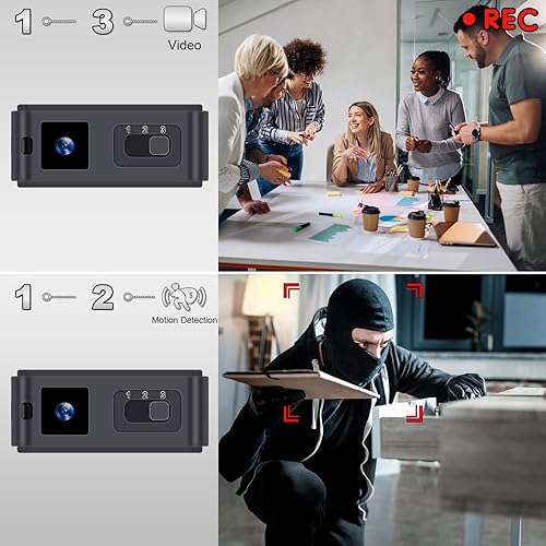 Miniatura 2 de Mini cámara de video 1080P, 64GB bucle portátil niñera grabadora cámara con detección de movimiento para seguridad en el hogar