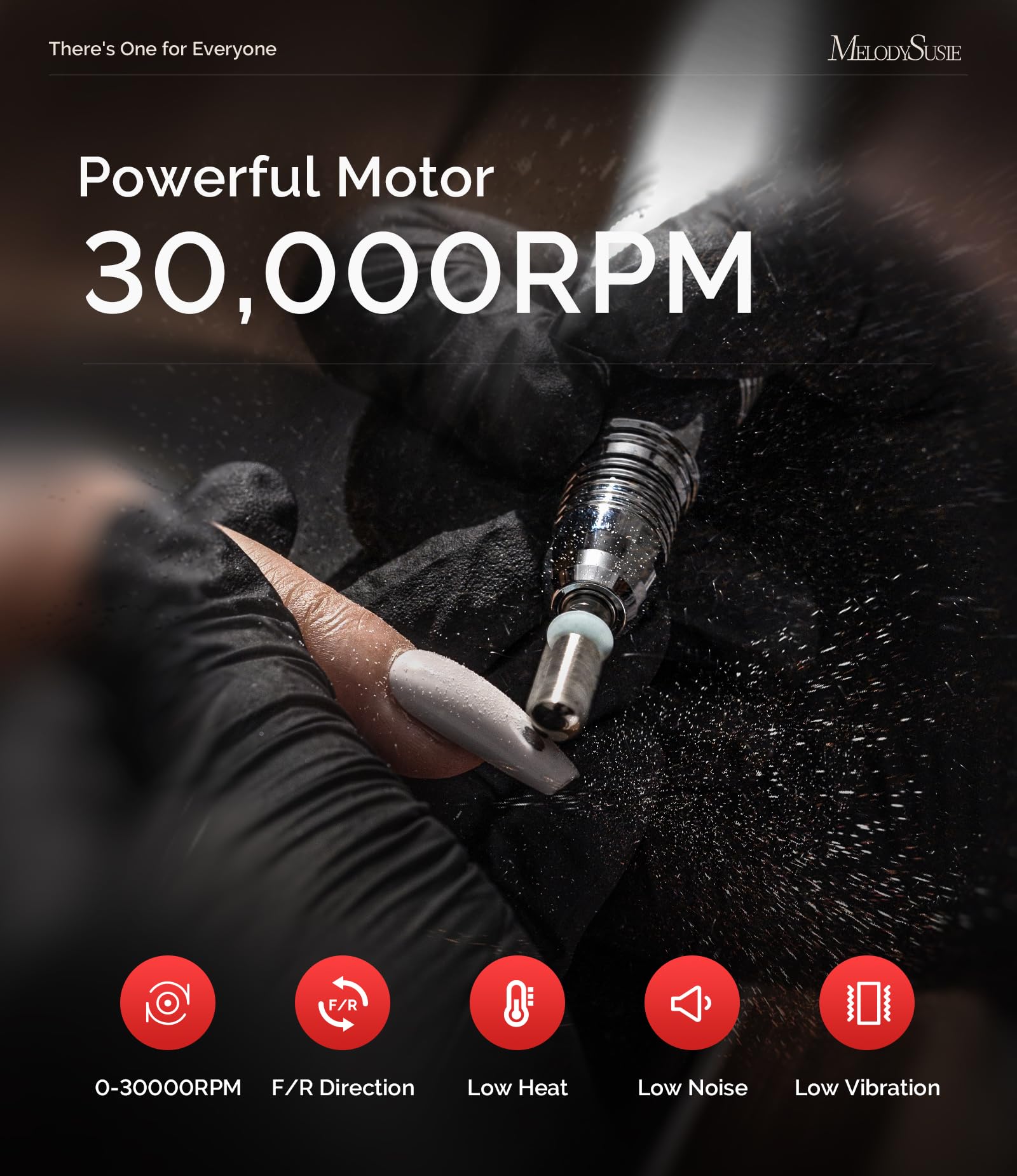 MelodySusie Electric Nail Drill with Foot Pedal, 30000RPM Professional Nail File Bits & Sanding Bands Kit for Acrylic & Gel Nails, Efile Nail Drill Set for Manicure Pedicure Polishing, Scarlet Pink