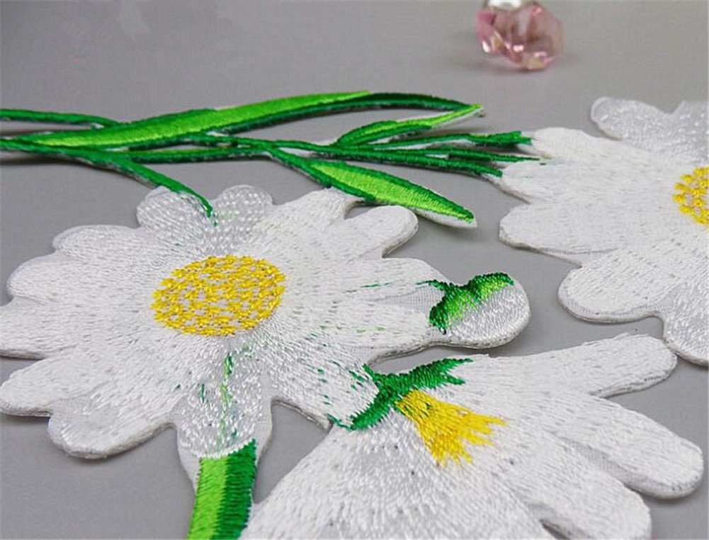 Adornos para Ropa, Parches Bordados de Tela Flores