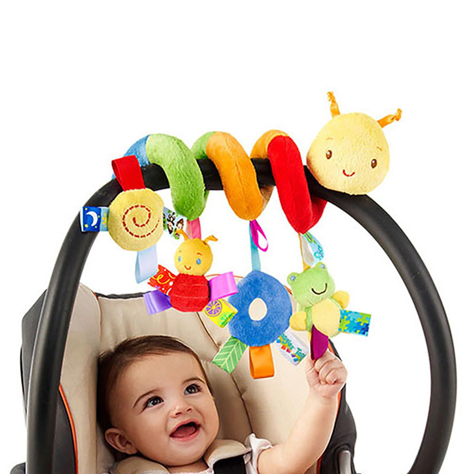 ​​​​Soft Spiral Caterpillar Toy for Crib & Stroller​​ with ​​Detachable Hanging Charms for 3-6 to 12 Months, Can Stimulate Early Visual and Brain Development in Newborns-picture-24
