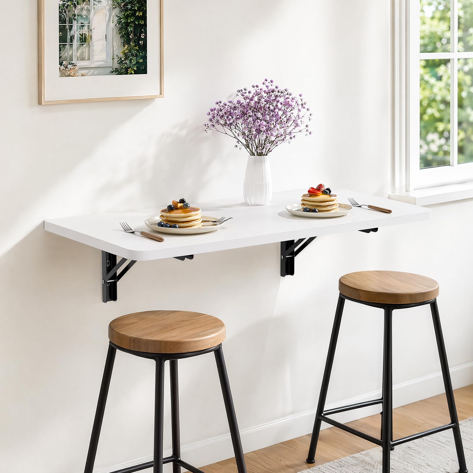 Table Murale Rabattable 60 x 40 cm Blanche, 40 kg