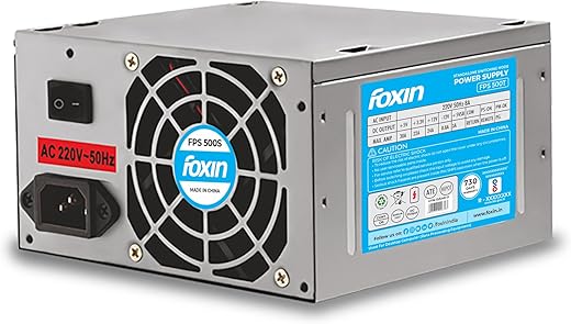 Foxin FPS-500S SMPS with with 20 Plus 4 Pin Connector | 200 Watt 12 Volt | BIS Approved | 1.2M Power Cord | 730 Days Warranty